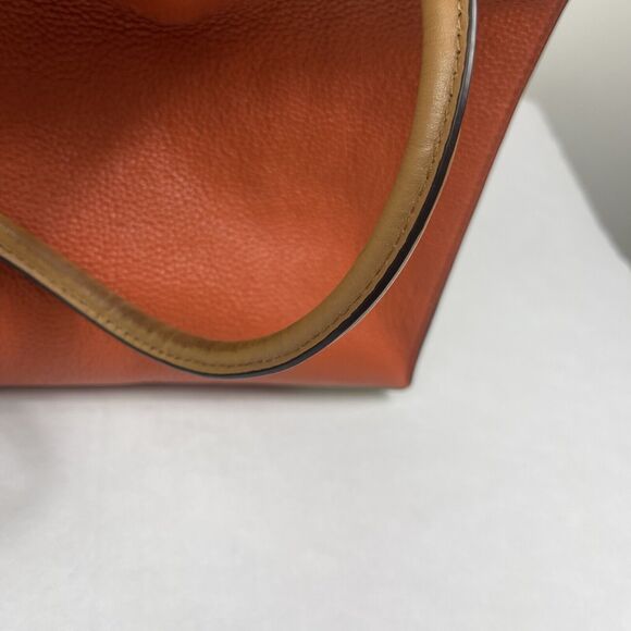 Michael Kors Studio Mercer Large Leather Tote Orange Acorn Handbag Purse Edgy - Picture 16 of 16